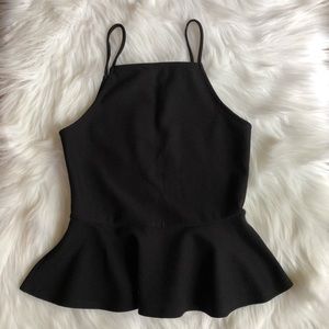 Black peplum top